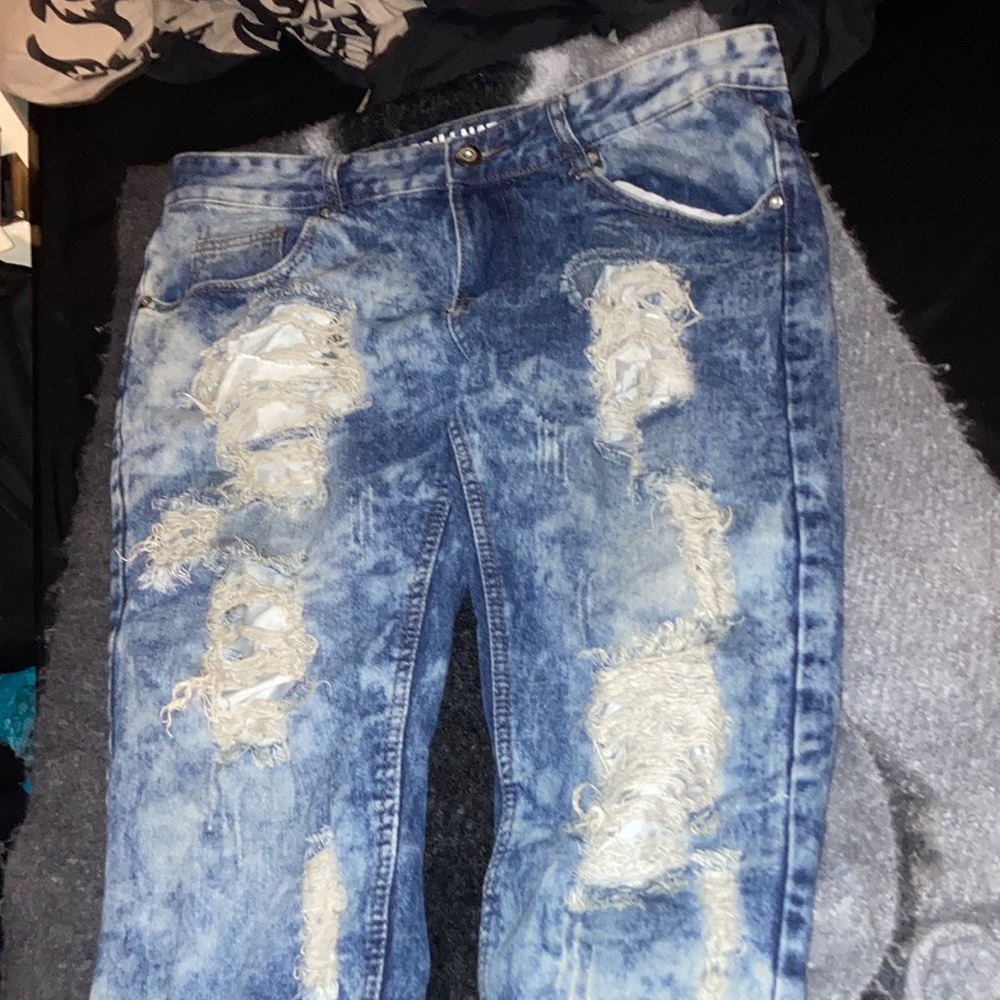 Mens Trillnation size 36 denim ripped and distressed jeans